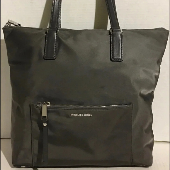 Michael kors grey nylon/ leather hobo handbag - Picture 1 of 8